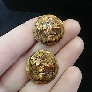 Vintage Copper Screw Back Earring